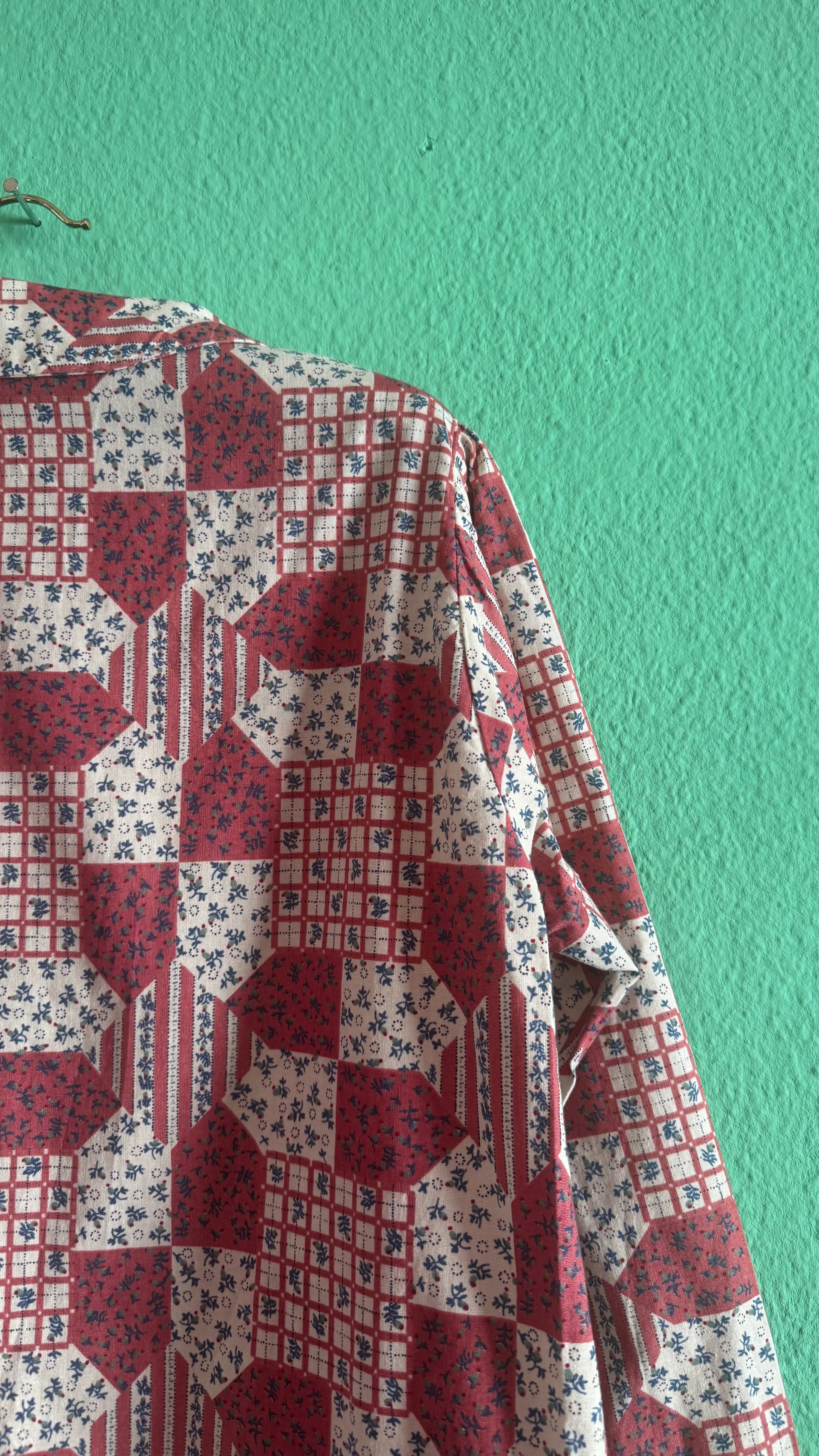 Vintage 1970s Cotton Patchwork Print Shirt Jacket
