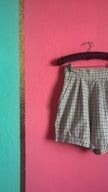 Vintage 1980s Checked High-Waisted Pleated Shorts