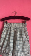 Vintage 1980s Checked High-Waisted Pleated Shorts