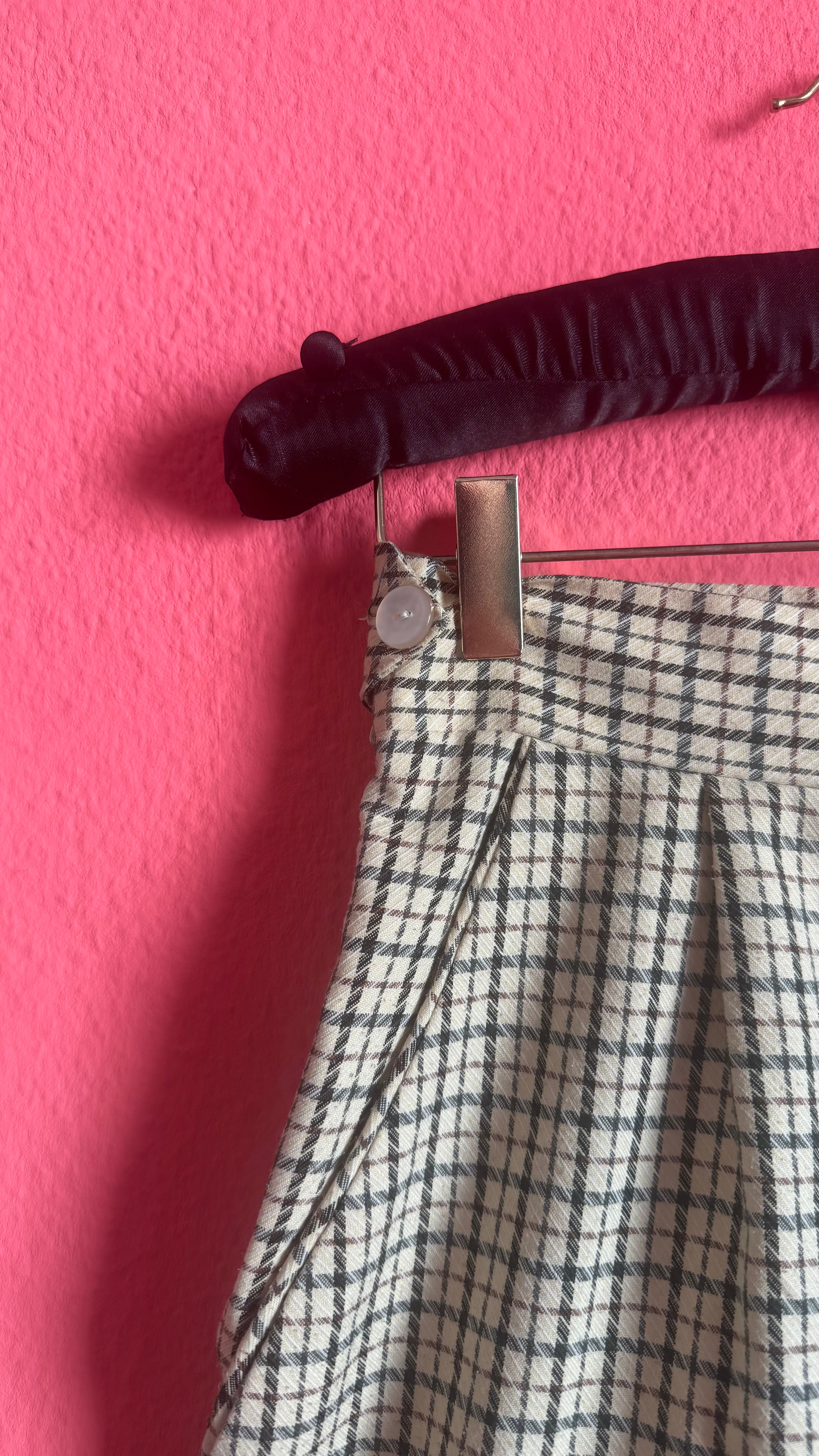 Vintage 1980s Checked High-Waisted Pleated Shorts