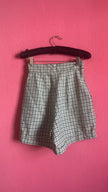 Vintage 1980s Checked High-Waisted Pleated Shorts