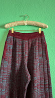 Vintage 1980s Burgundy & Teal Virgin Wool Knit Set by Saint Laurent Rive Gauche