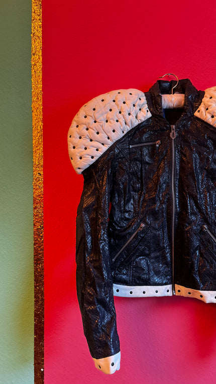 Live & Love Manufacturing Salmon Leather Jacket - Handmade - Alva - Morgaine | Vintage Store