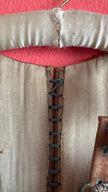 Vintage 19th-Century Rose-Brown Bodice Vest With Metal Hooks