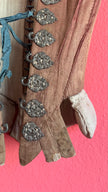 Vintage 19th-Century Rose-Brown Bodice Vest With Metal Hooks
