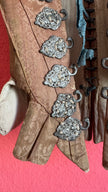 Vintage 19th-Century Rose-Brown Bodice Vest With Metal Hooks
