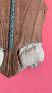 Vintage 19th-Century Rose-Brown Bodice Vest With Metal Hooks