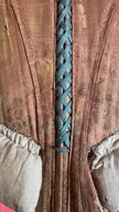 Vintage 19th-Century Rose-Brown Bodice Vest With Metal Hooks