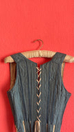 Vintage 19th-Century Blue-Grey Lace-Up Historical Bodice