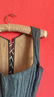 Vintage 19th-Century Blue-Grey Lace-Up Historical Bodice