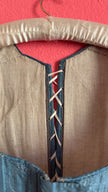 Vintage 19th-Century Blue-Grey Lace-Up Historical Bodice