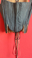 Vintage 19th-Century Blue-Grey Lace-Up Historical Bodice