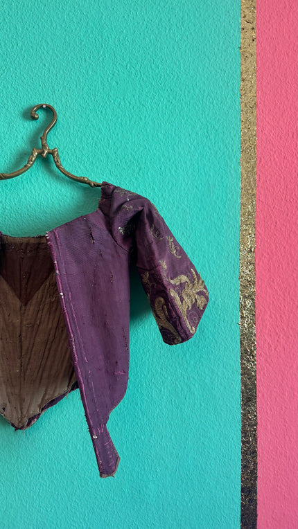 Vintage 19th-Century Purple Embroidered Historical Jacket
