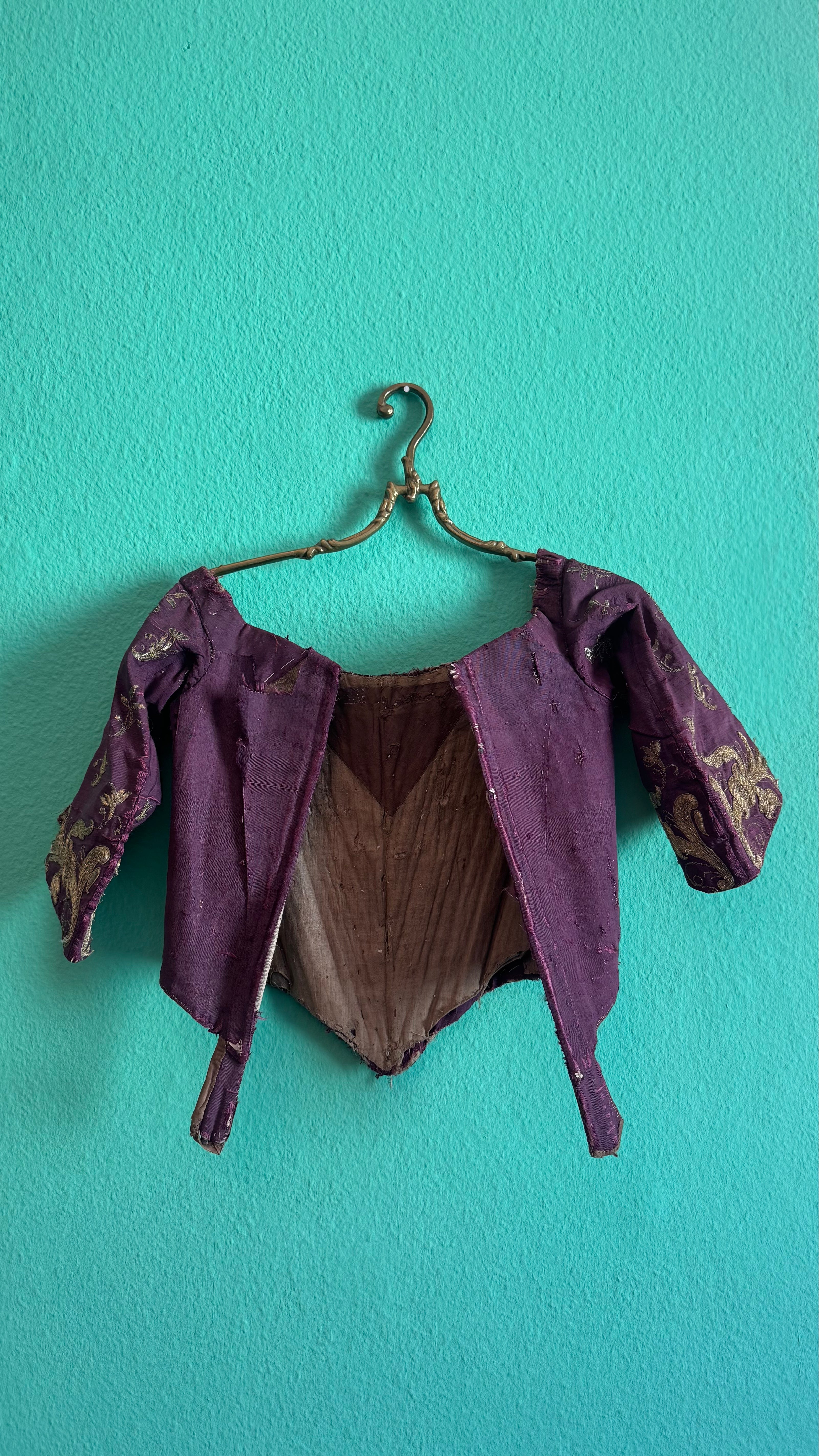 Vintage 19th-Century Purple Embroidered Historical Jacket