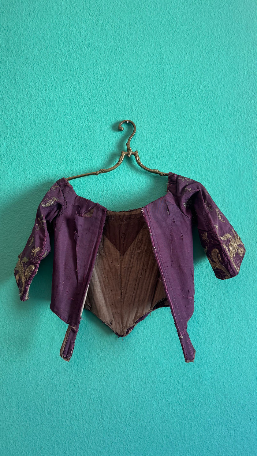 Vintage 19th-Century Purple Embroidered Historical Jacket