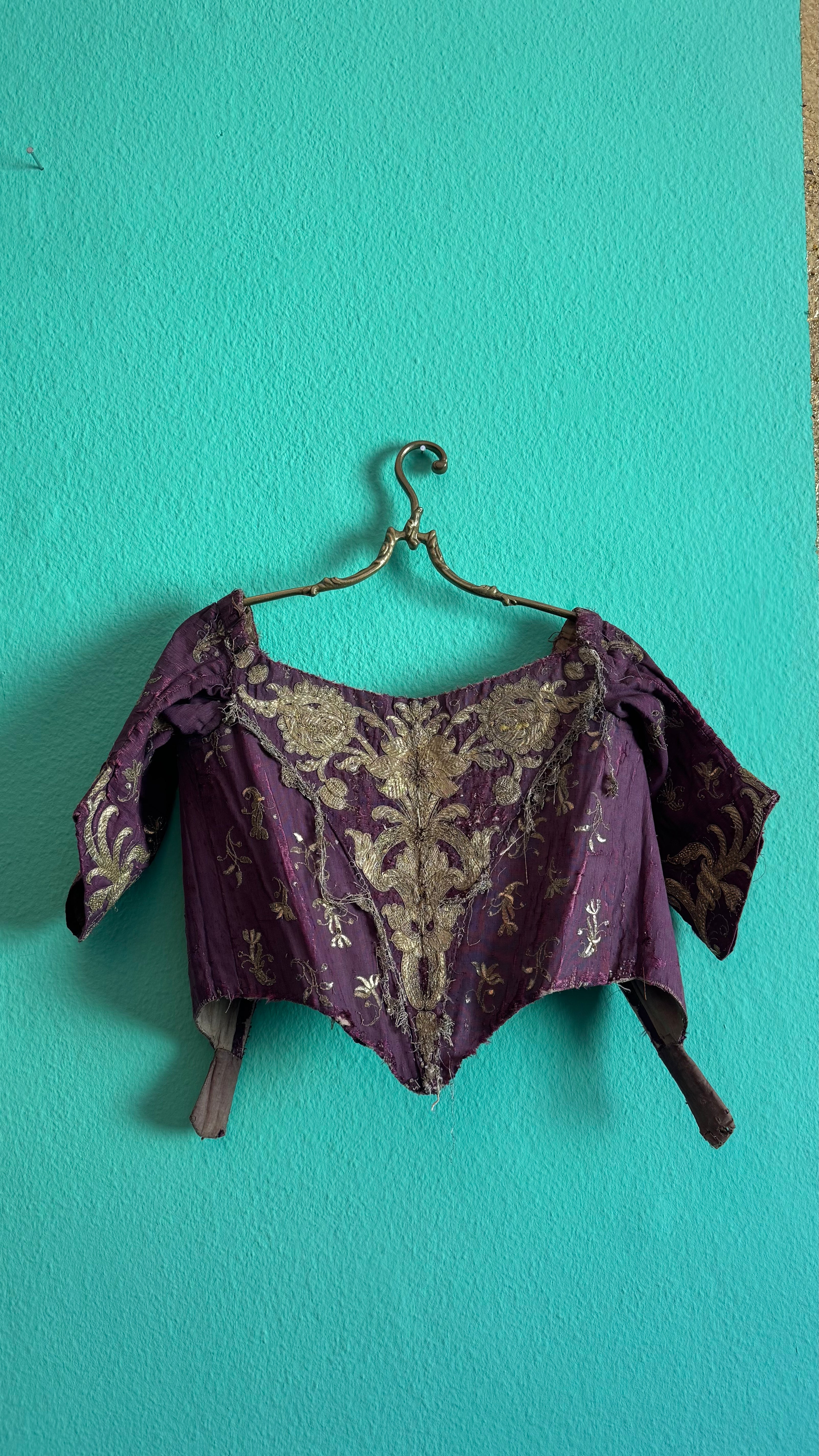 Vintage 19th-Century Purple Embroidered Historical Jacket
