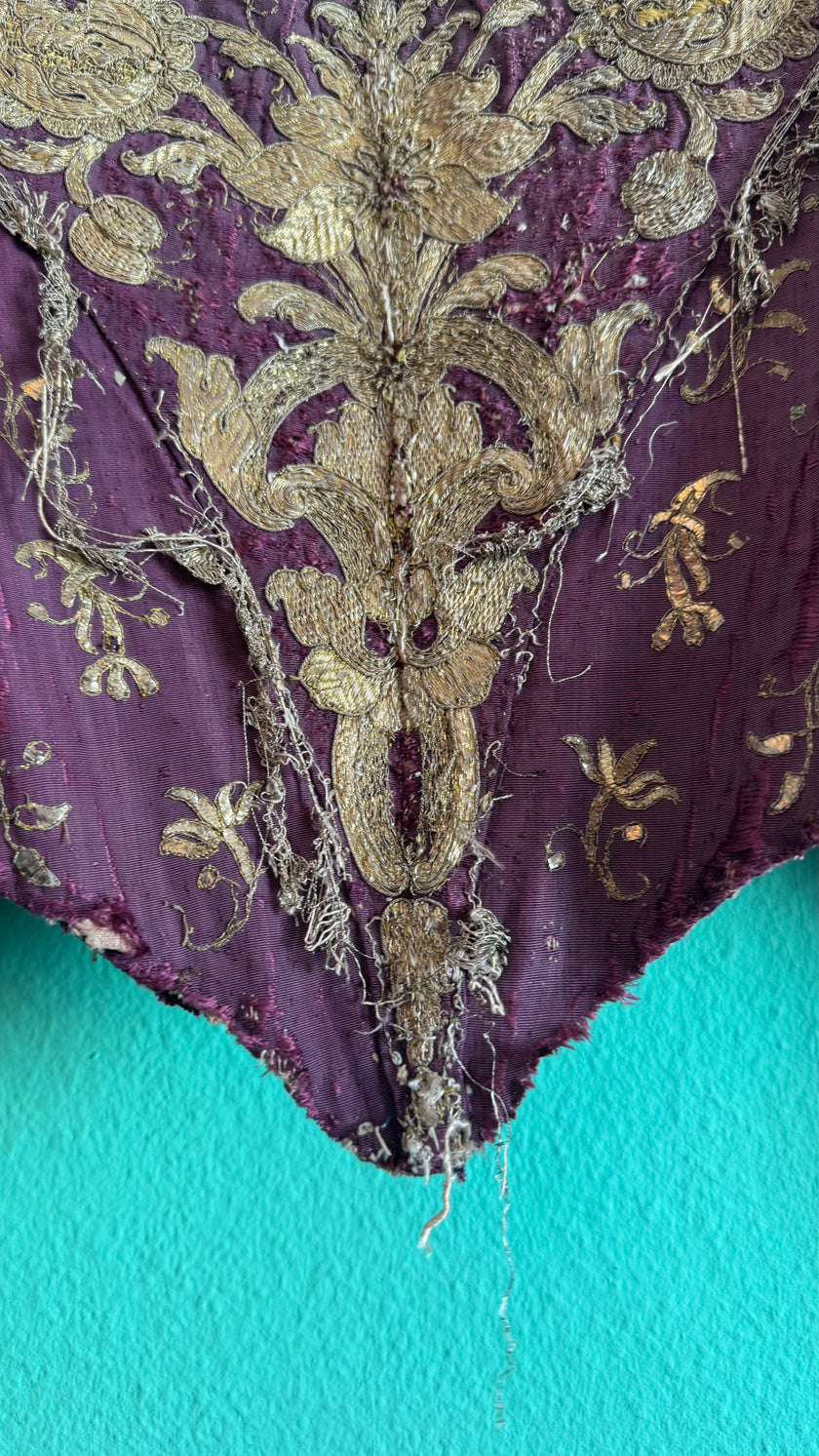 Vintage 19th-Century Purple Embroidered Historical Jacket