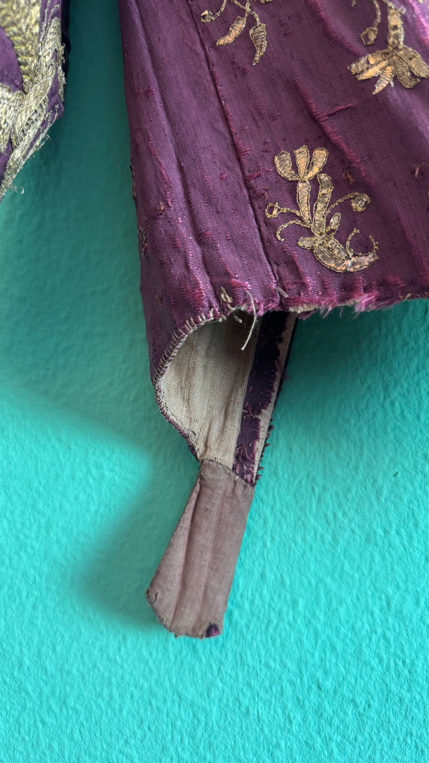 Vintage 19th-Century Purple Embroidered Historical Jacket