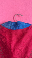 Vintage Traditional Dirndl Vest in Red Jacquard and Cotton