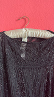 Vintage 1920s Black Silk Beaded Evening Top