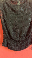 Vintage 1920s Black Silk Beaded Evening Top