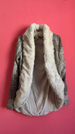 Vintage 1920s Ivory Fur-Trim Glass Beaded Evening Jacket