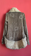 Vintage 1920s Ivory Fur-Trim Glass Beaded Evening Jacket