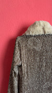 Vintage 1920s Ivory Fur-Trim Glass Beaded Evening Jacket