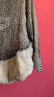 Vintage 1920s Ivory Fur-Trim Glass Beaded Evening Jacket