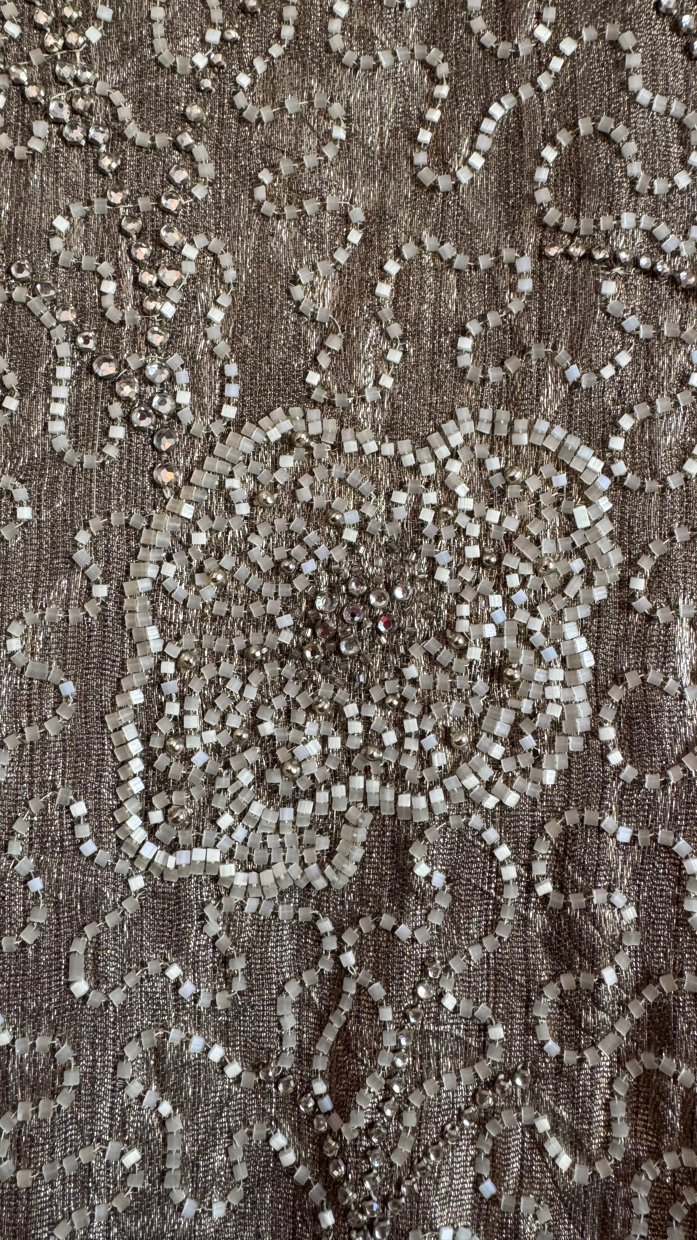 Vintage 1920s Ivory Fur-Trim Glass Beaded Evening Jacket