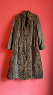70s Brown Karakul Lamb Fur Coat - Persian Curly Fur - Alva - Morgaine | Vintage Store