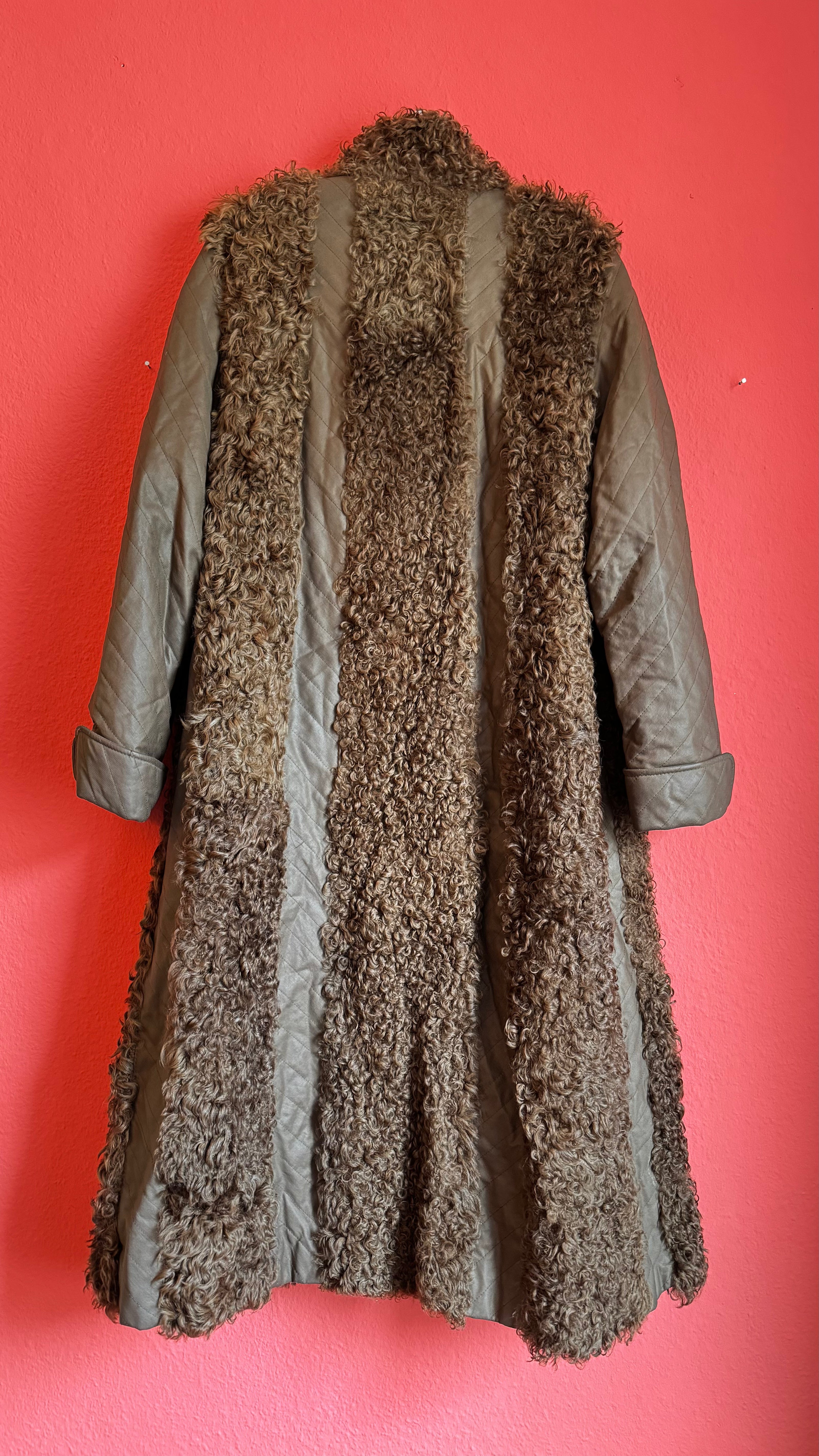 70s Brown Karakul Lamb Fur Coat - Persian Curly Fur - Alva - Morgaine | Vintage Store