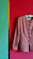 Rena Lange Red White Striped Blazer - High Collar Cotton - Alva - Morgaine | Vintage Store