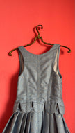 Vintage Estimated 1980s Powder Blue Cotton Brocade Dirndl Dress