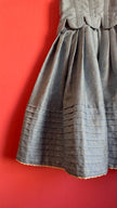 Vintage Estimated 1980s Powder Blue Cotton Brocade Dirndl Dress