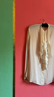 Vintage 1990s Ivory Silk Ruffle Blouse by Jil Sander