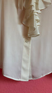 Vintage 1990s Ivory Silk Ruffle Blouse by Jil Sander