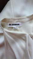 Vintage 1990s Ivory Silk Ruffle Blouse by Jil Sander