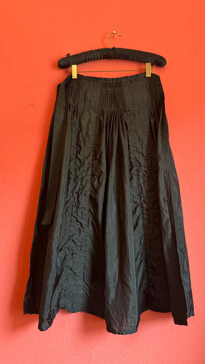 Vintage 1980s Black Beaded Apron Skirt