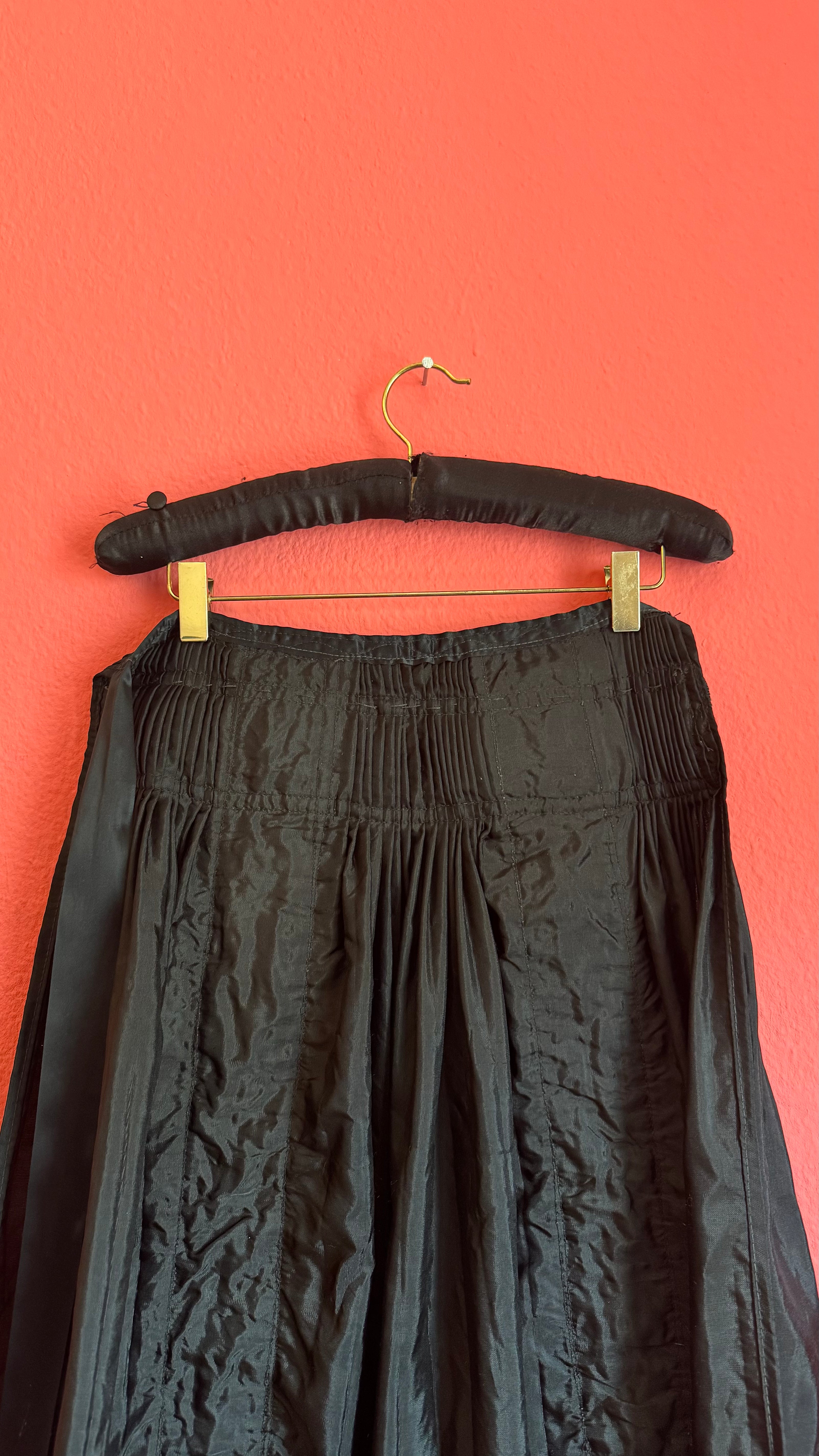 Vintage 1980s Black Beaded Apron Skirt