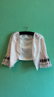 Vintage 1970s Ivory Cotton Embroidered Dirndl Blouse