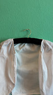 Vintage 1970s Ivory Cotton Embroidered Dirndl Blouse