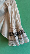Vintage 1970s Ivory Cotton Embroidered Dirndl Blouse