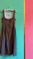 Vintage 1980s Striped Cotton Dirndl Dress by Alphorn