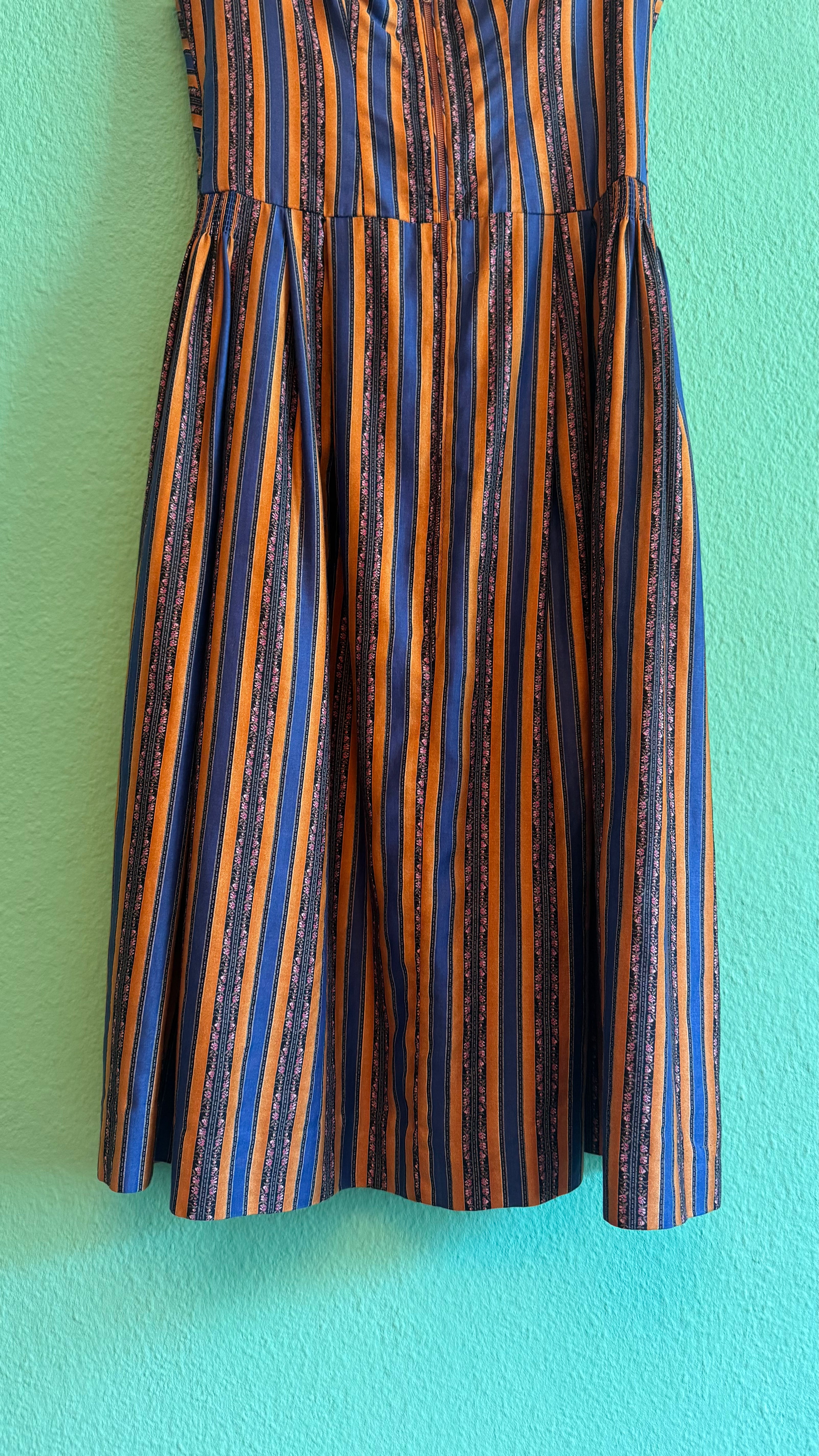 Vintage 1980s Striped Cotton Dirndl Dress by Alphorn