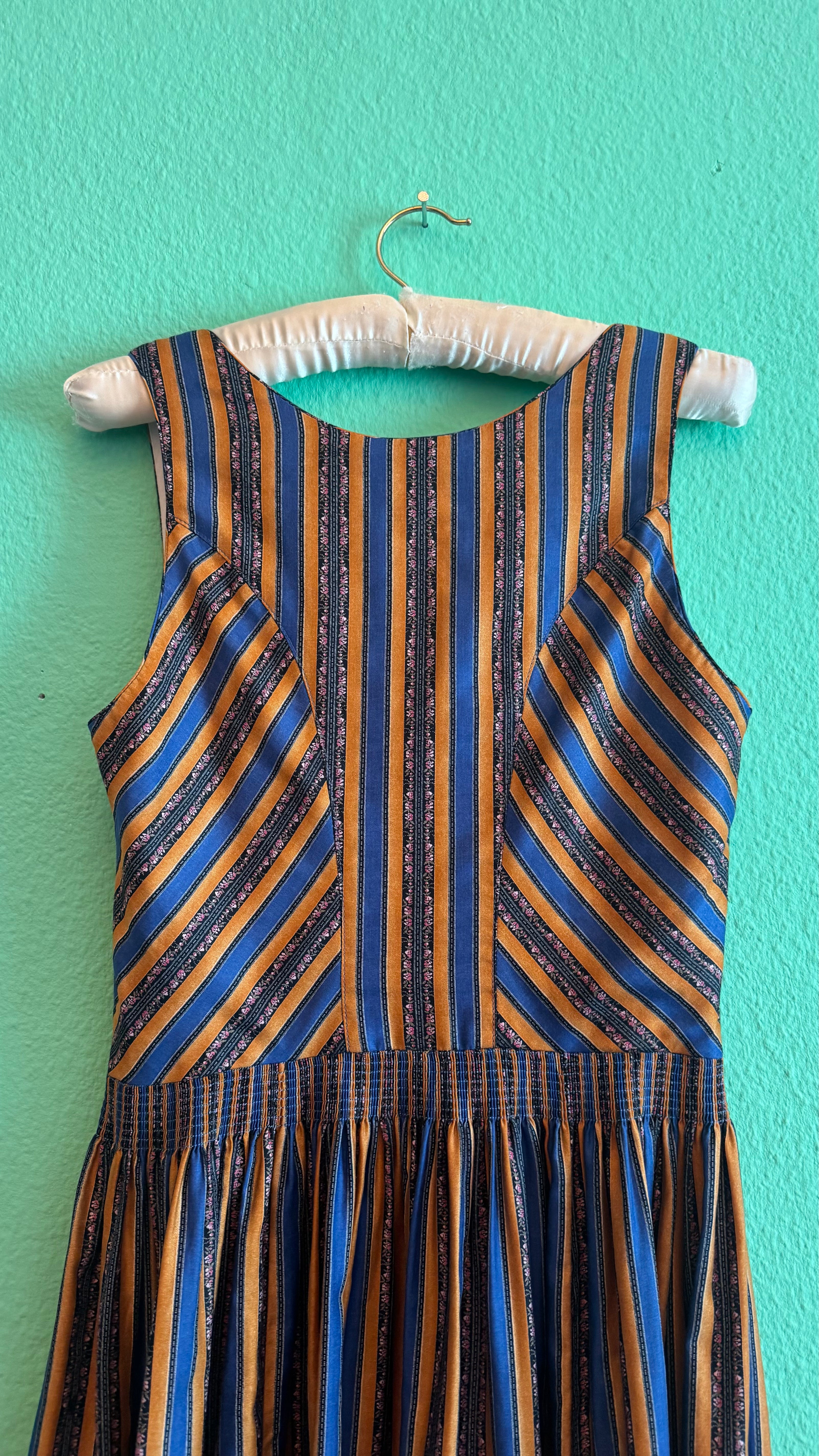 Vintage 1980s Striped Cotton Dirndl Dress by Alphorn