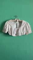Vintage 1970s White Cotton Lace Dirndl Blouse