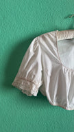Vintage 1970s White Cotton Lace Dirndl Blouse