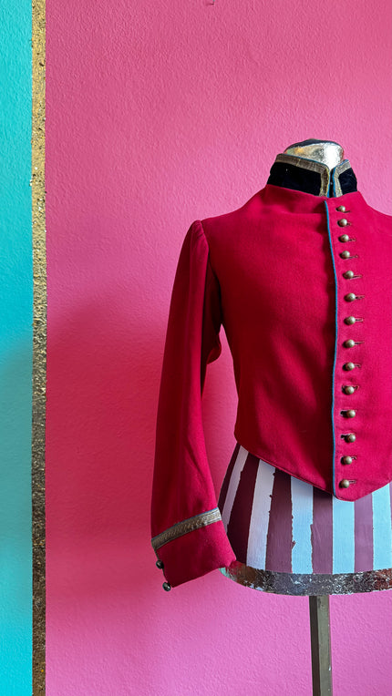 Edwardian Ceremonial Uniform Tunic - Scarlet Wool Gilt Buttons - Alva - Morgaine | Vintage Store