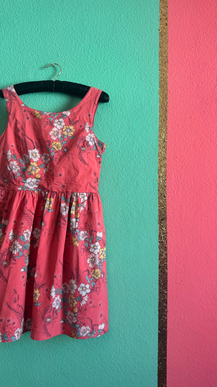 Vintage 2000s Coral Floral Cotton Sundress by Pepe Jeans